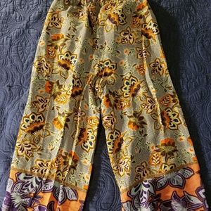 Ann Taylor Tie-Waist Floral Wide-Leg Pant, LP